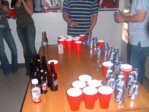 [Matthew, two years later: Would you believe that this was the best picture of beer pong on the internet in 2012? Seriously! I looked around a lot!]